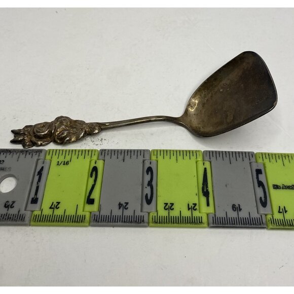 Reed & Barton Rose Leaf Silver Plated Shovel Sugar Spoon Collectible Vintage - Picture 5 of 9